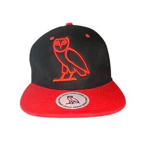 October's Very Own Ovoxo Drake x The Weeknd Black & Red Owl Snapback Hat Cap